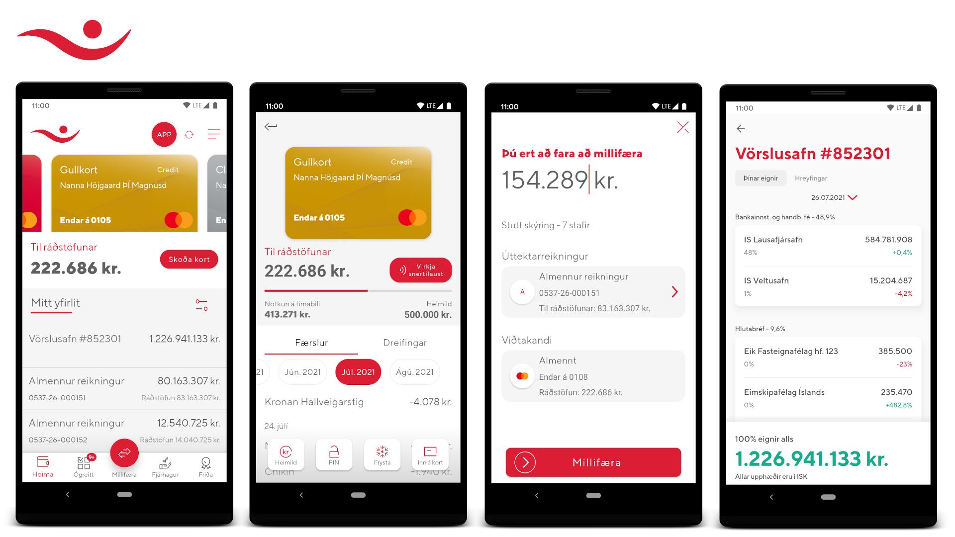 Íslandsbanki banking app showcase